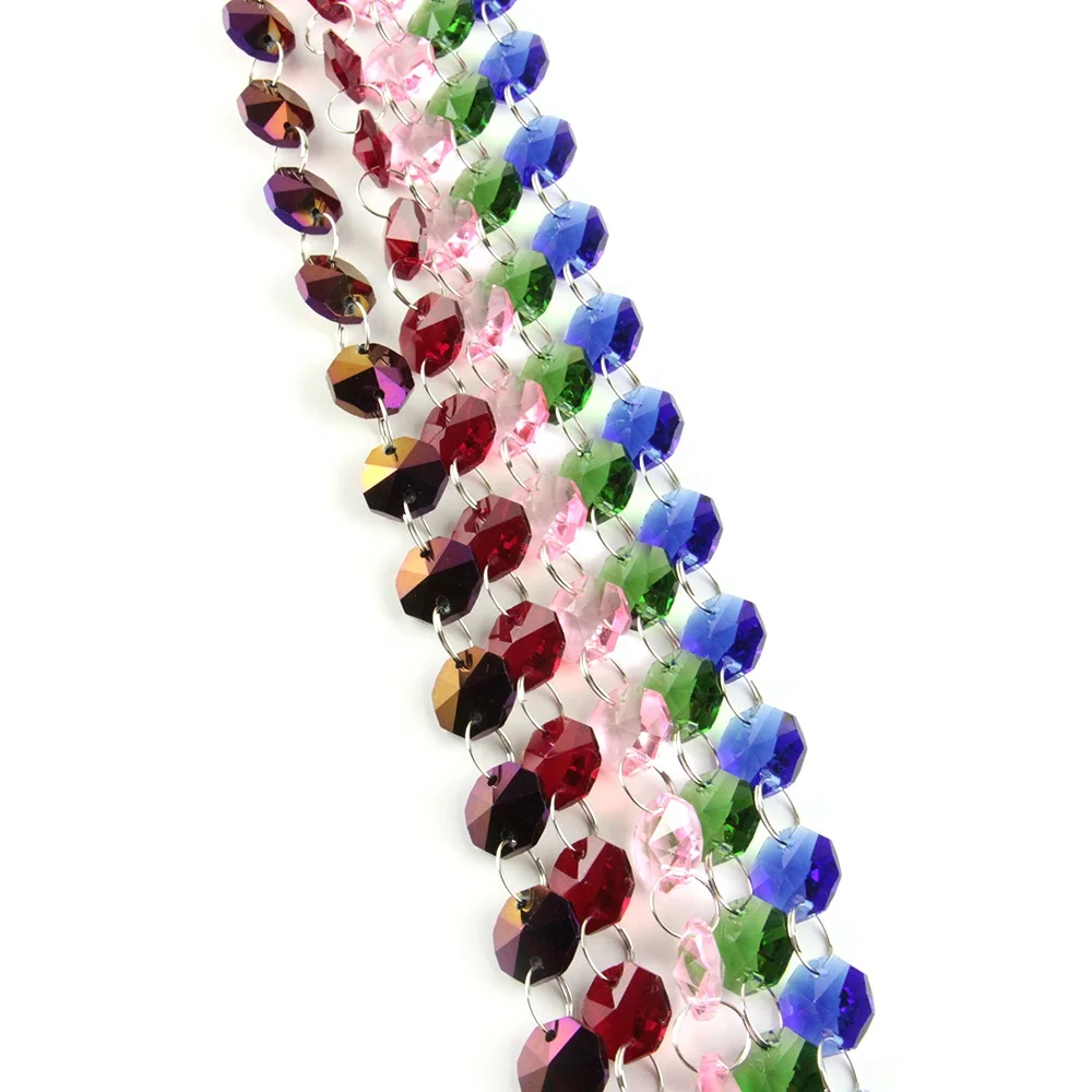 HBL 2019 14 мм цветные стеклянные Восьмиугольные бусины, гирлянда из нитей для домашнего интерьера