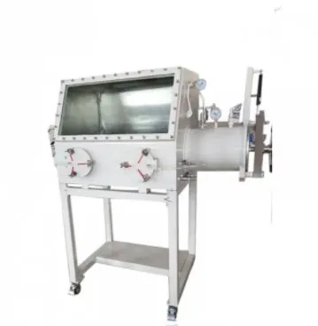 Compact Stainless Steel Vacuum Glove Box With Vacuum Flange & Gauge