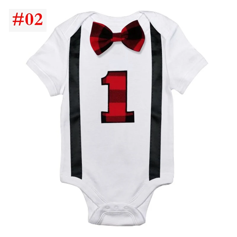 1St ко дню рождения для маленьких мальчиков украшения комбинезон для маленького мальчика наряд для вечеринок эксклюзивная одежда для малышей хлопковый комбинезон для маленьких мальчиков, боди