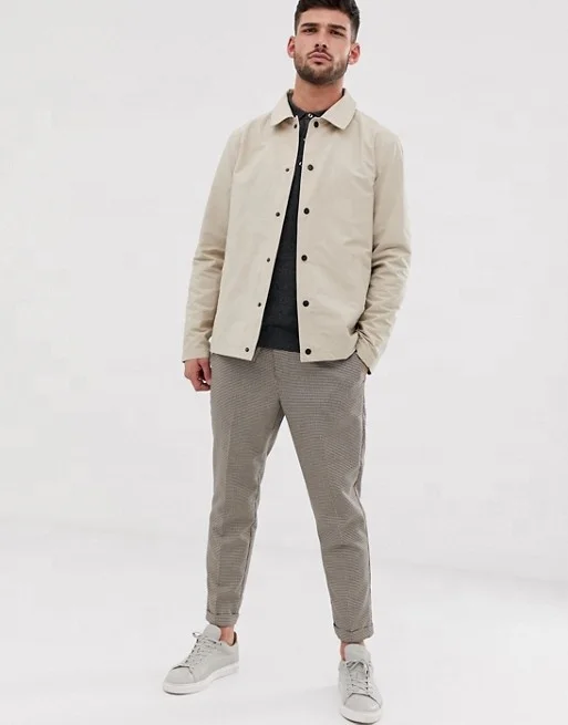 Customizable Chinese OEM Factory Plus Size Cotton Filled Thin Polyester Winter Autumn Season Plain Blouson Men's Coaches Jacket
