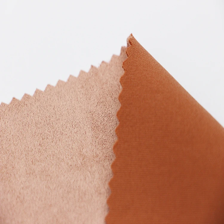 Зимняя Теплая Куртка трикотажная эластичная ткань Вязание Полиэстер тянущаяся в 4 направлениях, замшевая ткань для ткани на основе карбида кремния