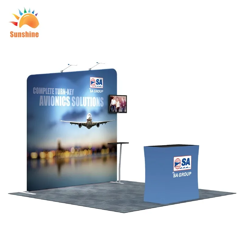 Пользовательский размер свободный постоянный натяжение фон выставочный стенд портативный дисплей стены