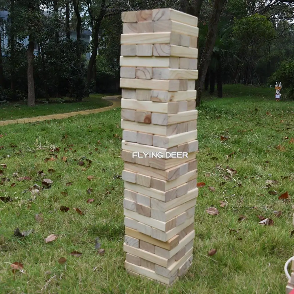 Натуральное дерево квадратные кубики блоки игрушка гигантский башни деревянный башня Добро пожаловать для детей