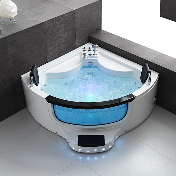 Two Persons Corner Bath Tub Whirlpool Jets Massage Bathtub 1.5X1.5m - China  Bathtub Whirlpool, Bathtub