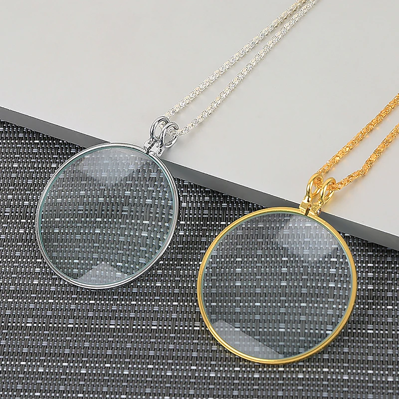 Joyzan Optical Magnifier Necklace - 5X Magnifying Glass Lens Chain For Reading & Hobbies