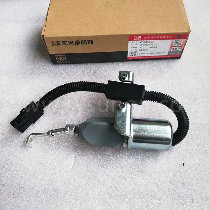 Factory Price Wheel Loader Diesel Engine Parts Guangxi Liuzhou 24V Fuel Shut-Off Valve L9.3 6LT9.3 Fuel Pump Solenoid 5304951