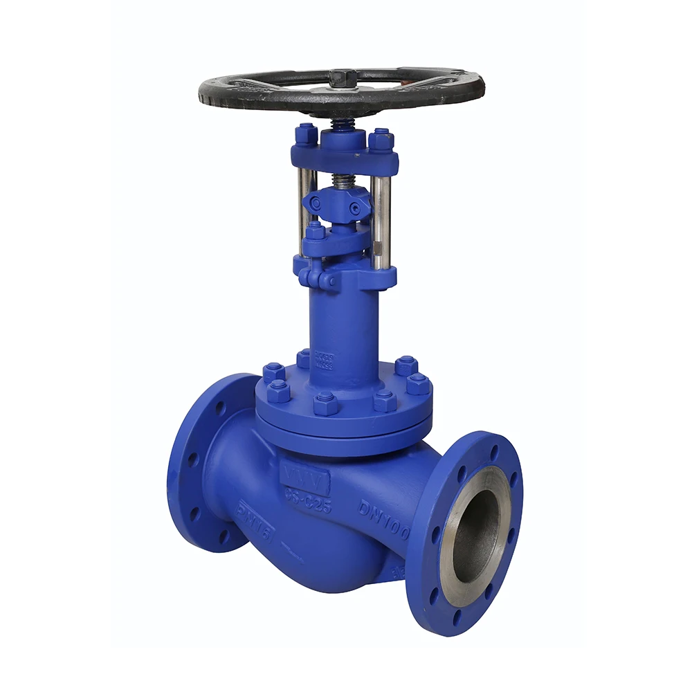 dn400 cast iron flange long bellow globe valve