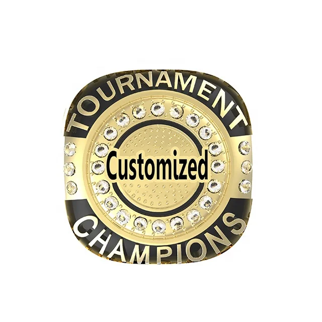 Custom Award Championship Rings for Cheer Baseball Made of Alloy with Oval Cut Gemstone Unique Design Jewelry
