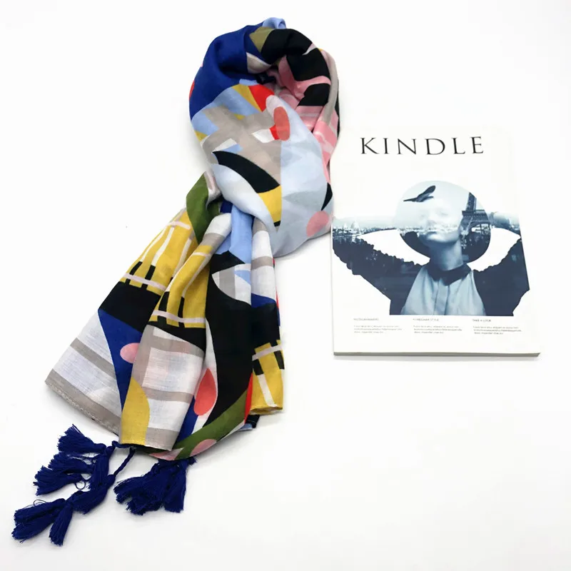 
2019 весенне-летний женский шарф с принтом, шаль-грядка 
