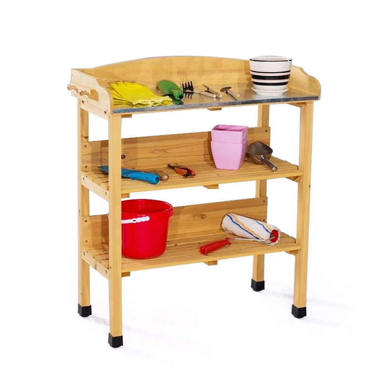 Уличное украшение для сада, деревянный стол для горшков, скамейка для горшков