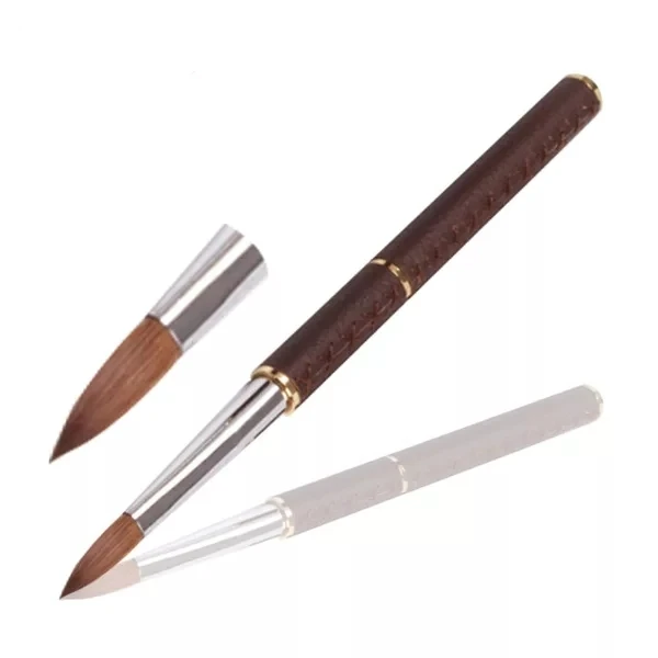 100% kolinsky Последняя мода акриловая кисть для ногтей с меховой ручкой размер 6