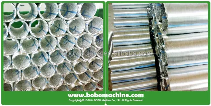 BOBO Machine flexible ventilation duct hose making machine shown in a detail photo for this news article