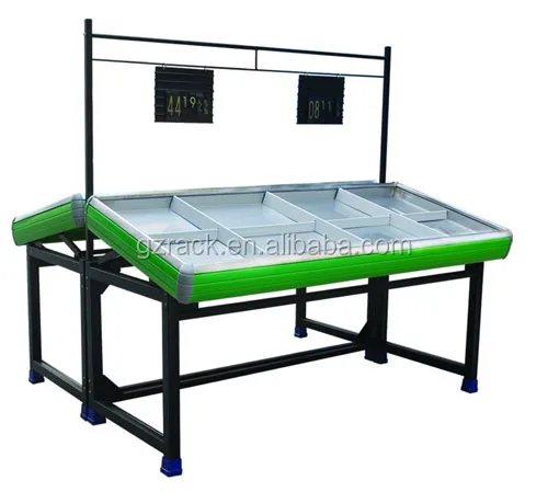 Стальная витрина для фруктов и овощей