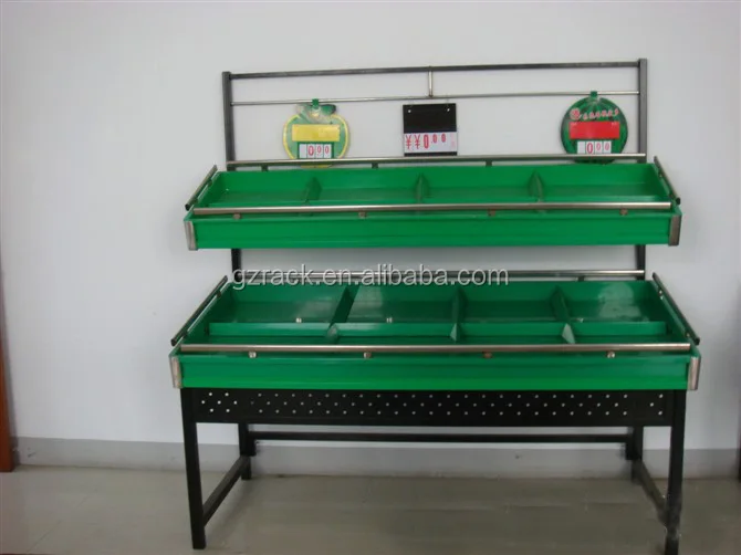 Стальная витрина для фруктов и овощей