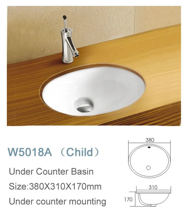 Mini Small Size White Color Thailand Style Under Counter Wash Hand Basin