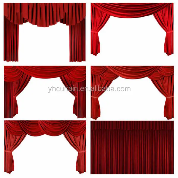 Fireproof Fabric Electric Stage Curtain with Strong Tension Motor Automatic System Motorized Stage Curtains with a Big Size