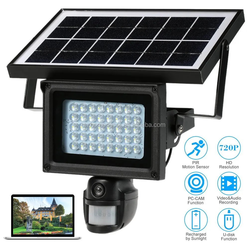 Smart LED Floodlight with 720P Security Camera PIR Motion