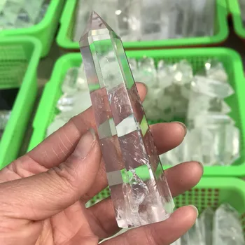 Wholesale polished natural lucky white quartz crystal wand point column