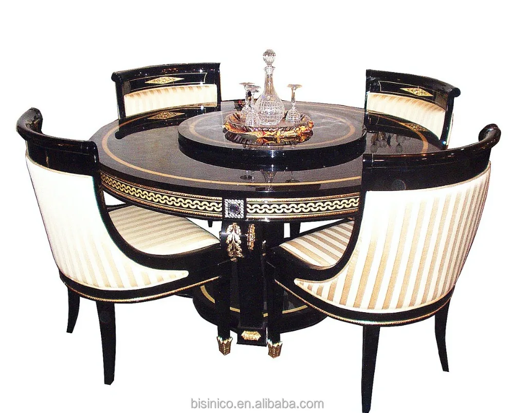 Source European Antique Gold and Black Round Dining Table and