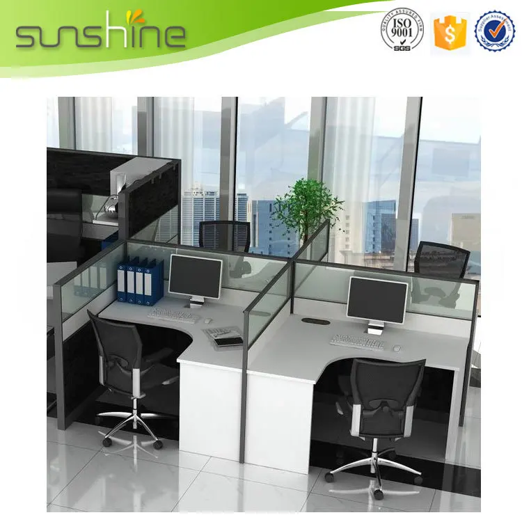 Alibaba Elegant Modular Office Cubicles Design Wooden Modern Computer Table Partition MFC Executive 