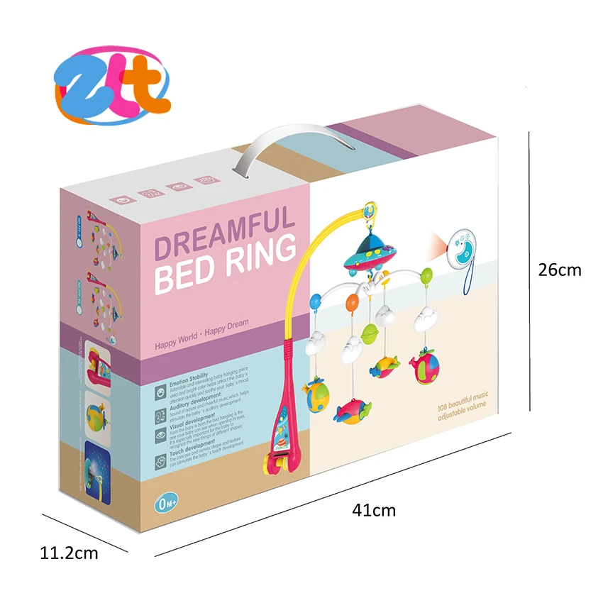 
 Музыкальный проекционный игрушечный войлочный детский мобиль для детской кроватки  