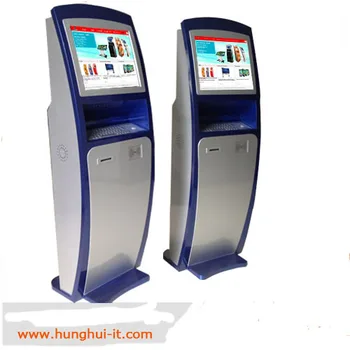 Touch Screen Check In And Check Out Self Service Kiosk, Credit Card Payment Kiosk With Passport Scanner for Hotel