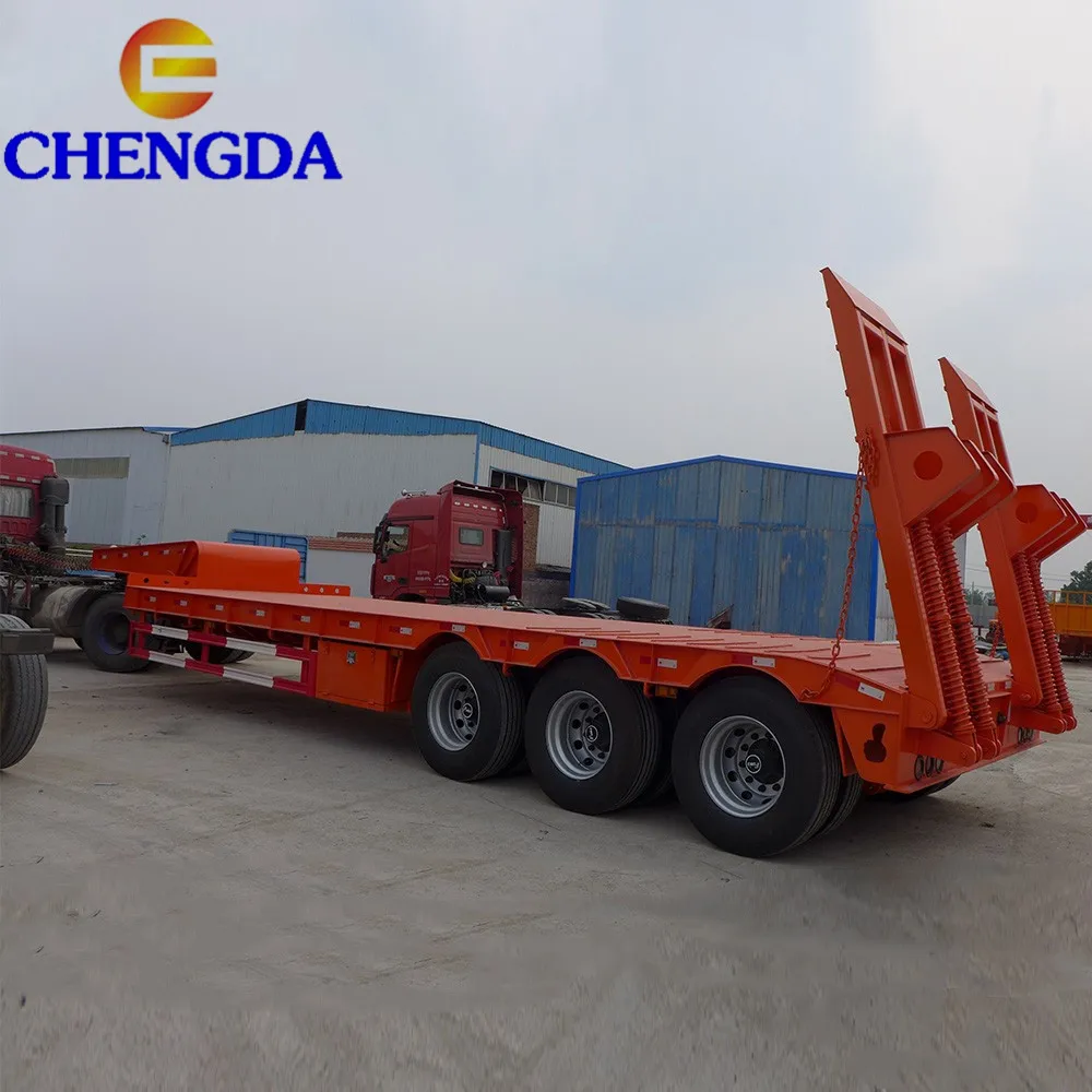 3 Axles Second Hand Low Boy Lowbed Used Low Bed Trailer