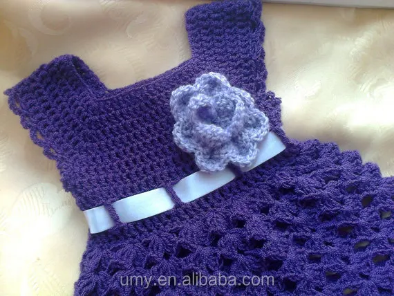 Летнее вязаное крючком платье ручной работы для девочек