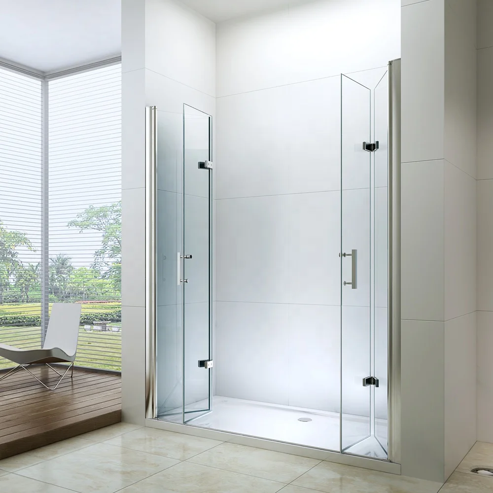 Exceed 2025 Retractable Double Open Accordion Glass Shower Door