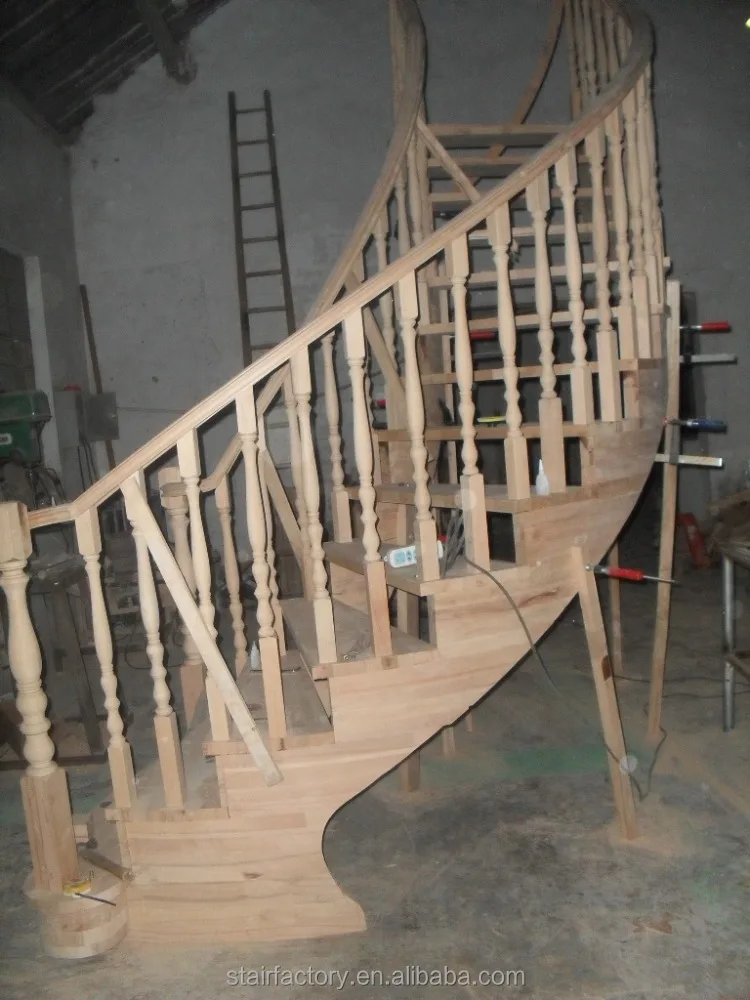 Европейская мода кривой лестницы твердой древесины винтовая лестница TS-130