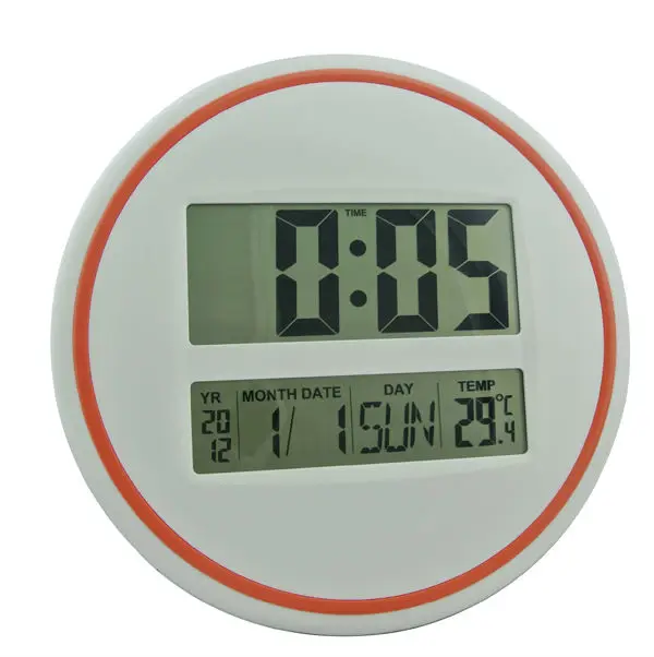 Цифровые круглые большие настенные часы «сделай сам» с ЖК-дисплеем, календарем, термометром, часы для гостиной, домашнего декора
