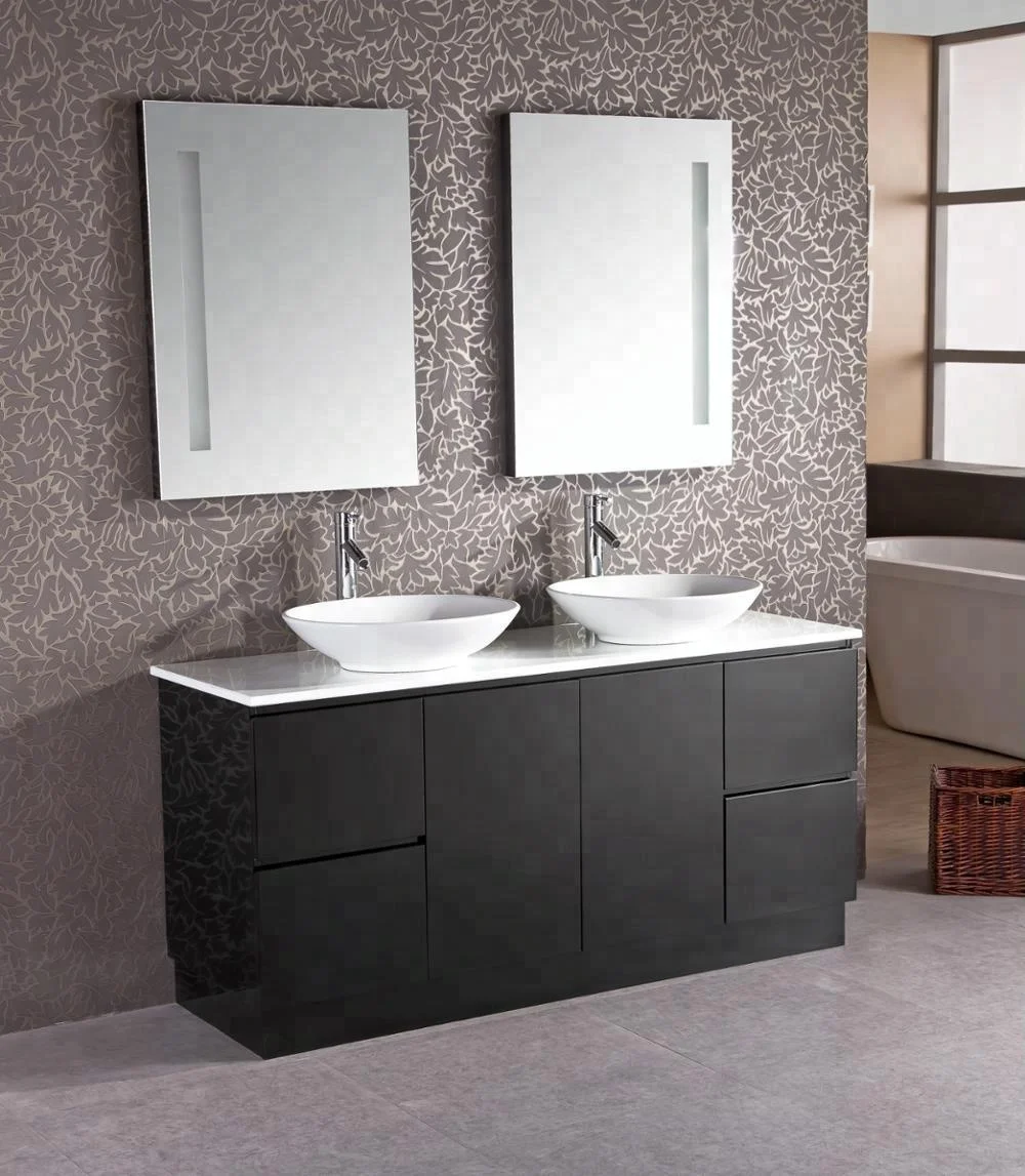 Modern Led Mirror Floor Stand Black Double Vanity Furniture For Bathrooms Buy Furniture For Bathrooms