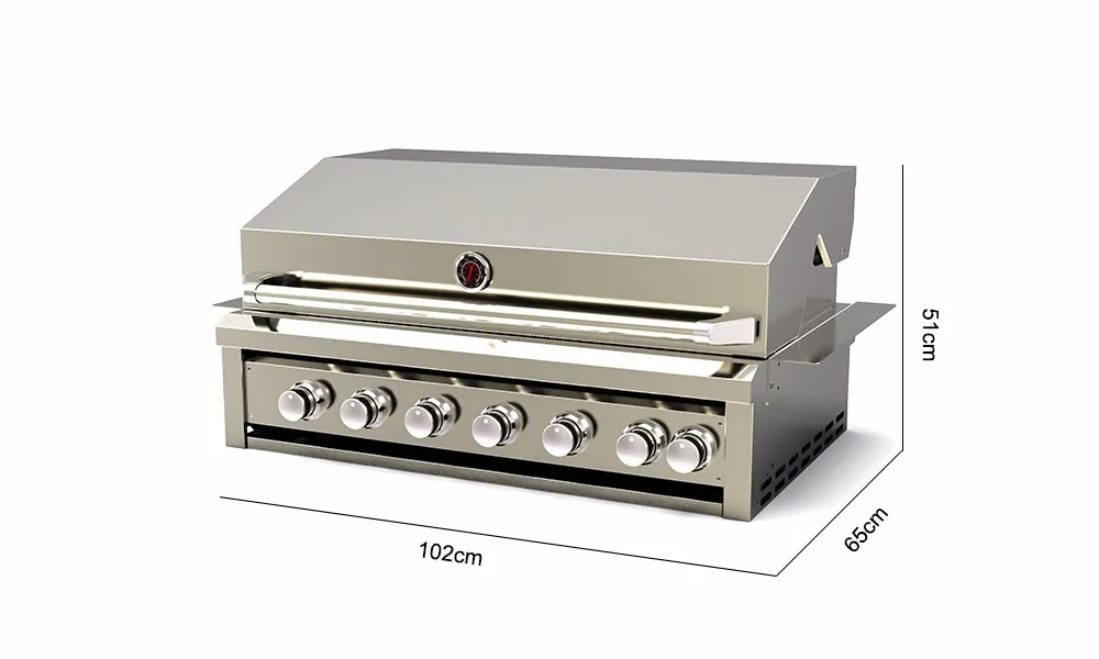 High Quality Backyard Kitchen Stainless Steel Grill Barbeque 6 Burners