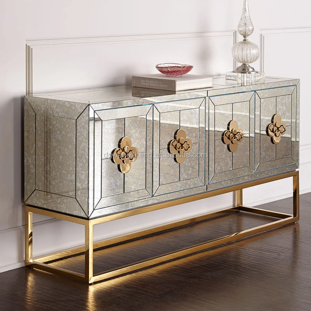 
Зеркальный картонный шкаф для хранения с 4 дверцами для столовой 