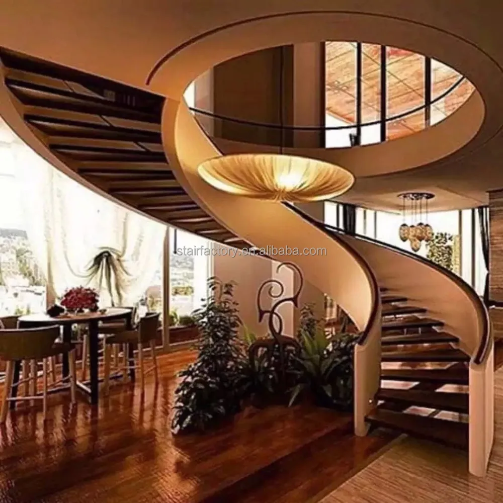 ヨーロッパとアメリカのファッションカーブシェイプ階段 無垢材のらせん階段 Ts 2 Buy プレハブスパイラル階段 木製階段エッジング スパイラル 階段カバー Product On Alibaba Com
