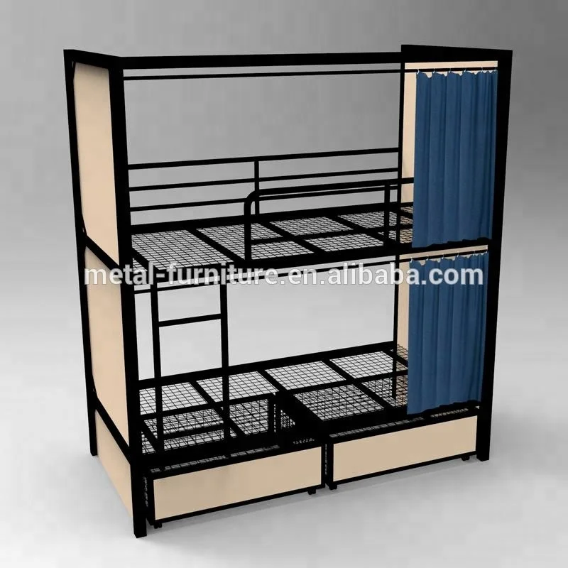 Cheap Price Metal Latest Bed Design 3 Bunk Bed Adult Steel Hostel Triple Bunk Bed Frame Loft  Bunk  for Hotels Kids Wholesale