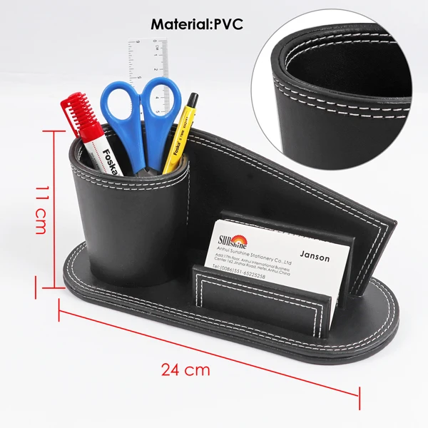 Foska высококачественный домашний офисный стол для хранения многофункциональный держатель ручки контейнер из ПВХ кожи канцелярские принадлежности Настольный Органайзер