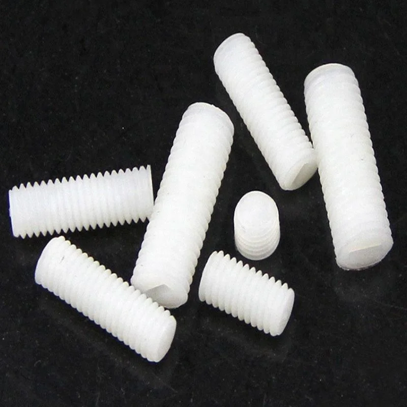 Slotted Nylon Plastic Set Screw With Flat Point