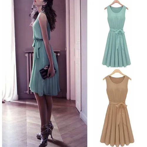 Women S Elegant Summer Casual One Piece Dress Knee Length Vest Sleeveless Chiffon Pleated Summer Dress With Looms Buy New Style Dress Casual Dress Ladies Dresses Fashion 18 Cheap Casual Chiffon Dresses Product On Alibaba Com