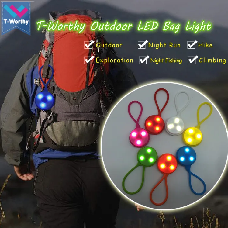 Led Silicone Bag Light for Backpack Safety Light Accessory for Camping Climbing Hiking