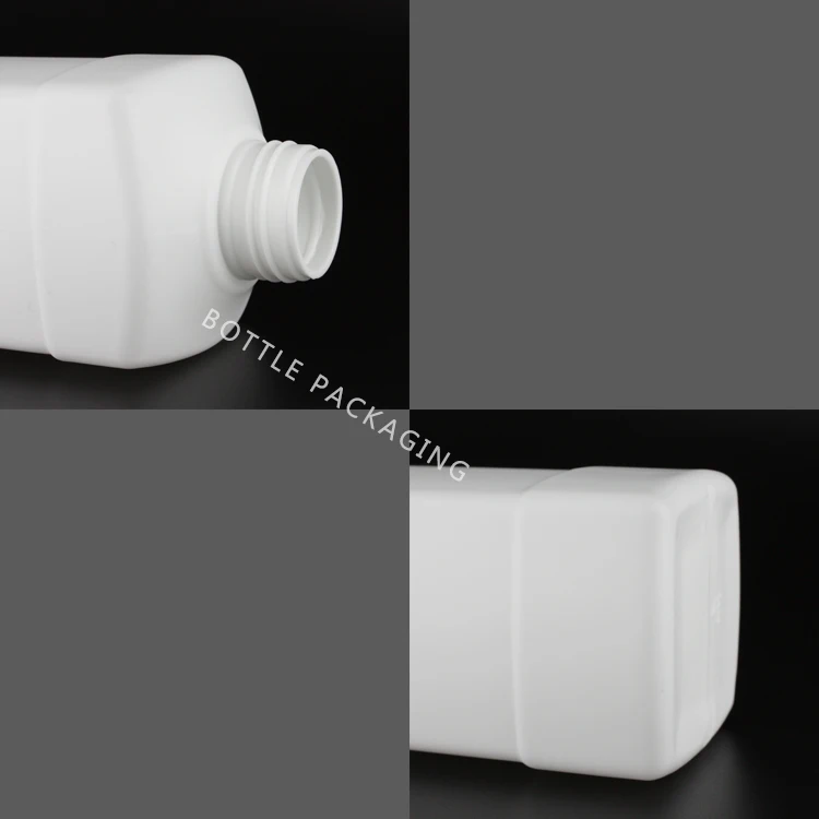 Thick Empty 1L 33oz Laboratory Storage Bottles 34 oz 1000ml HDPE Chemicals Packaging Square Plastic Bottle