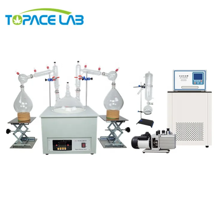 Mini Lab Short Path Distillation Equipment 2L 5L 10L 20L SPD Glassware Electric Rotary Evaporator Desalinization 50L Flask New