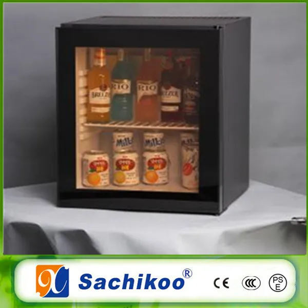 ガラス扉 ポータブル 電気ミニバー冷蔵庫 ホテル用 静音 高級 40L