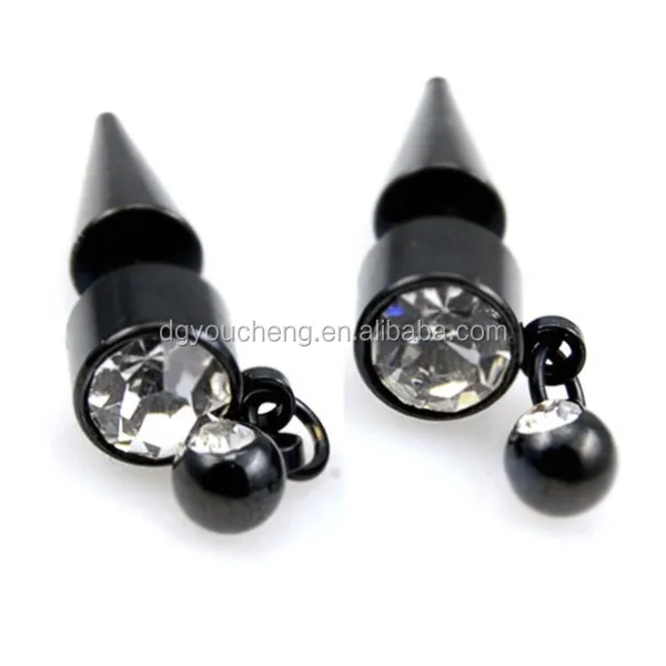 Crystal Steel Fake Cheater Ear Plugs - Illusion Tunnel Stretcher Expanders - 16g (1.2mm)