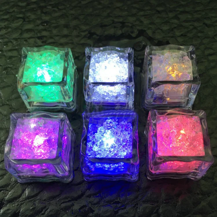 Multi Color Led Glow Ice Cube Fast Slow Flashing Led Light up Ice Cube Led Ice Cubes for Drinks Bar Party Wedding Decorations