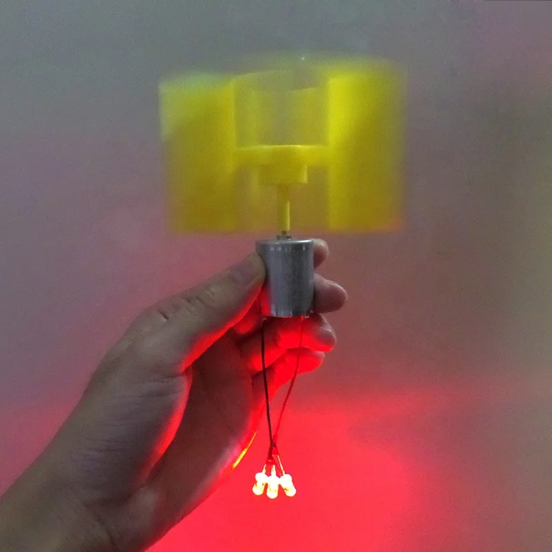 Hot Selling Color LED Micro Electric Generator Diy Wind Turbine Toy