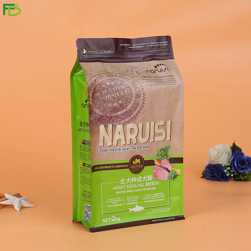 绿色塑料层压宠物猫食品包装袋