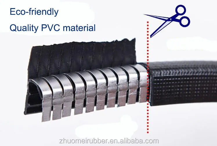 9mm X6mm Sheet Metal Edge Protector - Metal Reinforced Rubber Edging