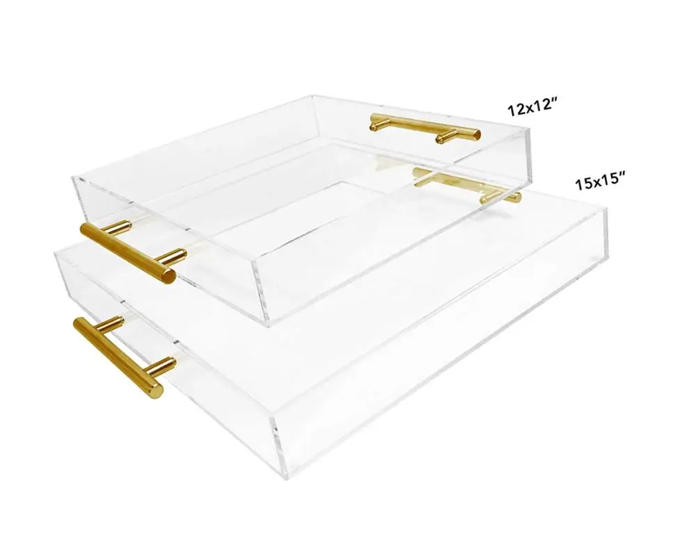 15x15 Factory Clear Acrylic Tray with Handle