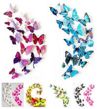 12pcs 3D Butterfly wall stickers home decor Sticker on the Art Wall decal Mural for creative vintage Home appliances kids rooms